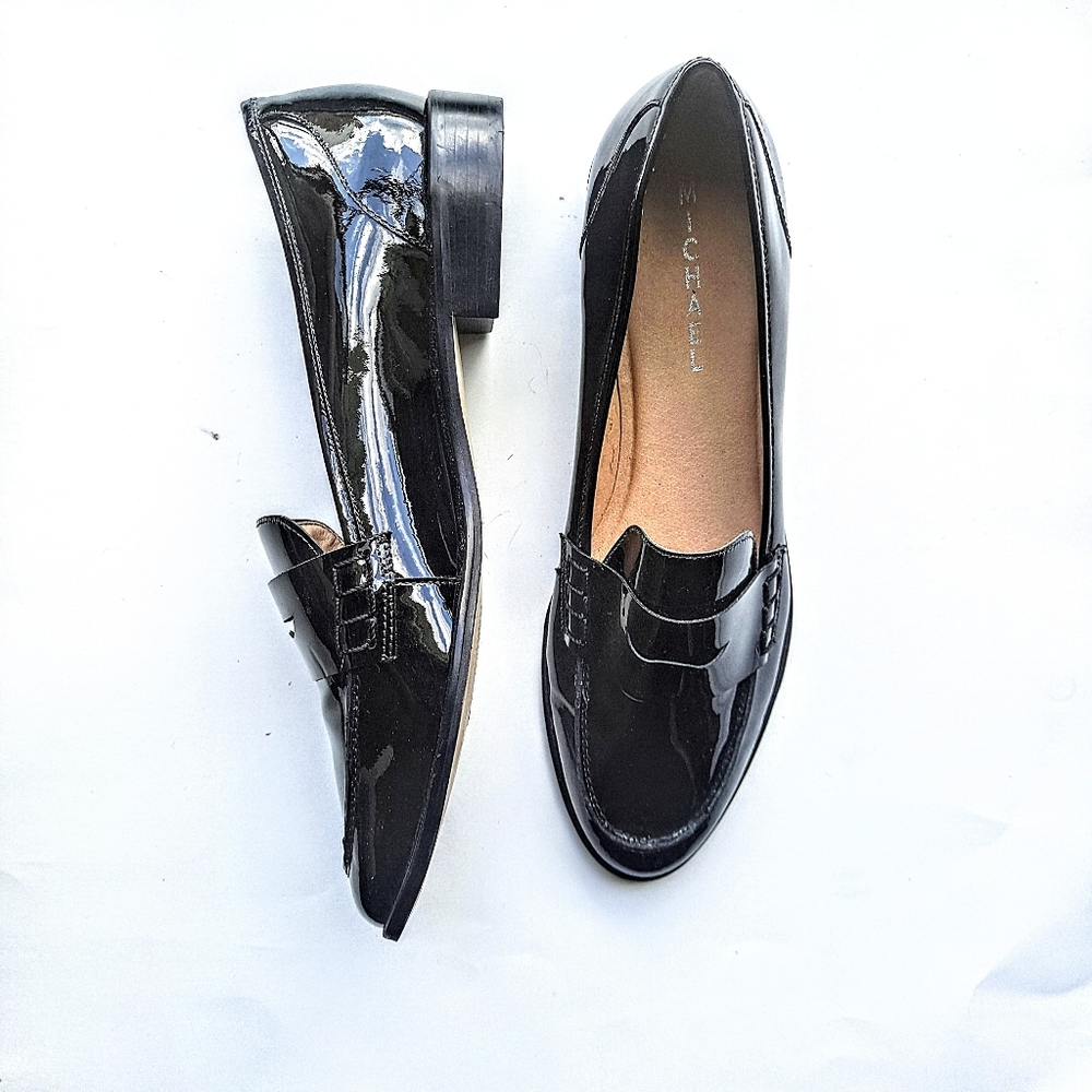 Michael Kors Genuine Leather Black Patent Loafers